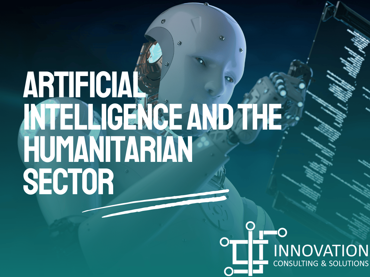 robot standing reading the humanitarian sector data using ai technology